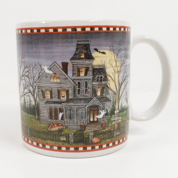 Two Vintage Halloween Mugs with Box David Carter Brown Haunted Hollow Sakura - Picture 6 of 14